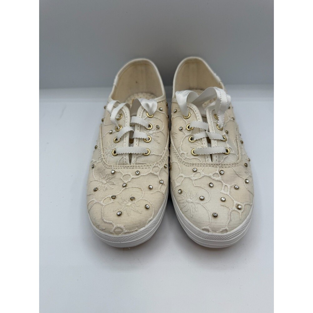 Keds Kate Spade Womens 6 Champion Bridal Lace White Rhinestone Sneakers WF64678